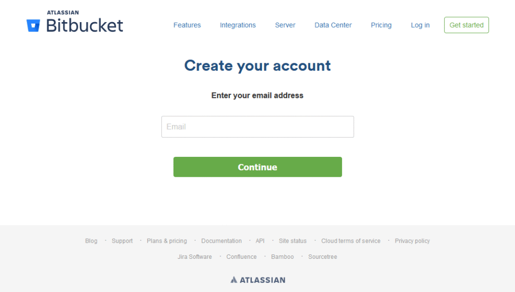 Create an account at Bitbucket