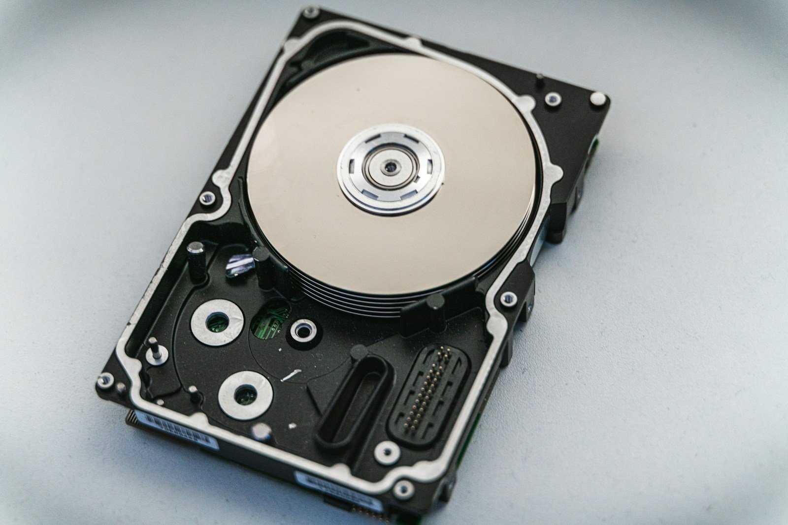 Silver hard disk drive used as a simple backup metaphor